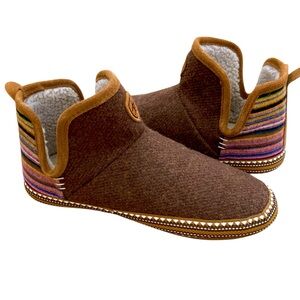 Ariat Women's Brown Aztec Bootie Slipper Medium 7.5 - 8